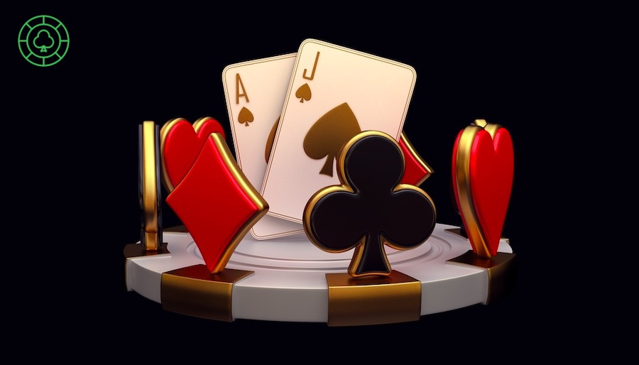 casino karte poker blackjack baccarat crni i crveni as simboli sa zlatnim metalom